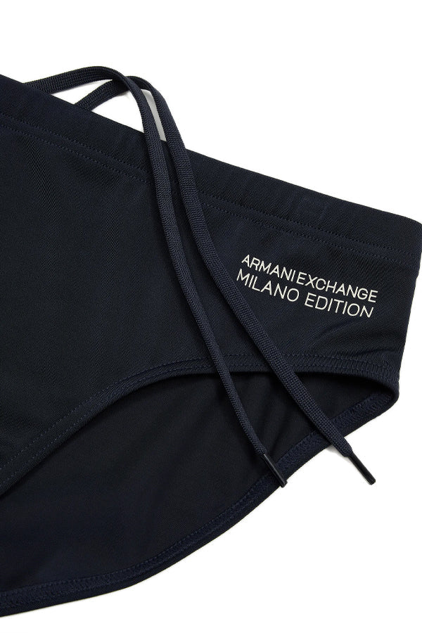 Armani Exchange Slip beachwear in tessuto riciclato ASV Blu