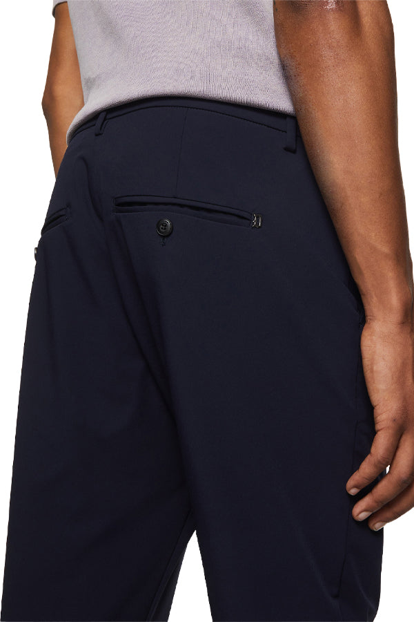 Dondup Pantalone Slim Chino Alfredo In Popeline Tecnico Blu