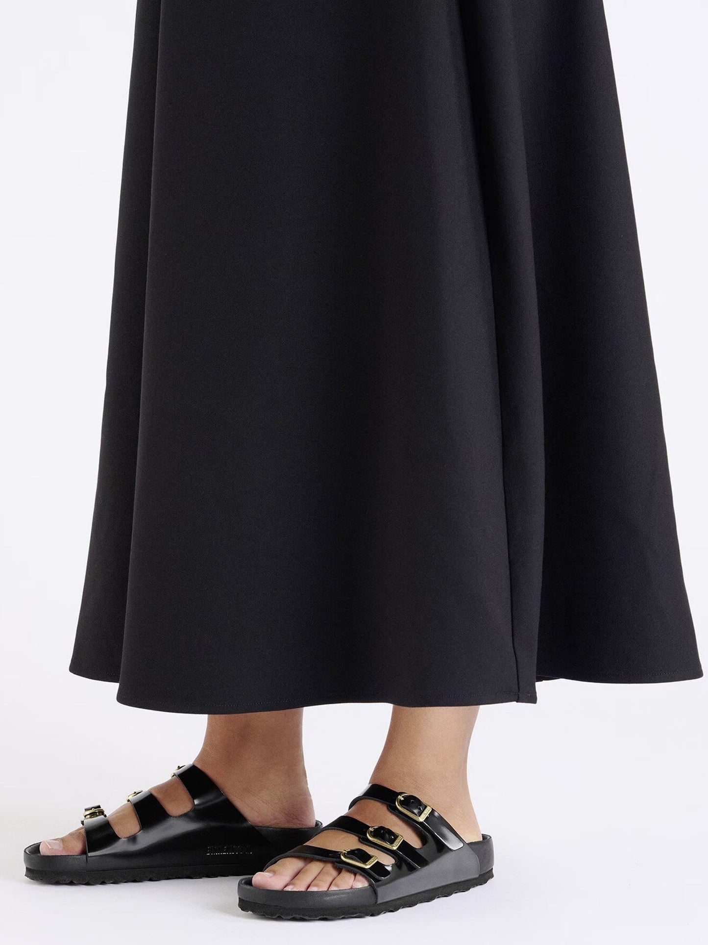 Birkenstock Florida Dbuckle Exquisite (Pelle Naturale Vernice) Nero