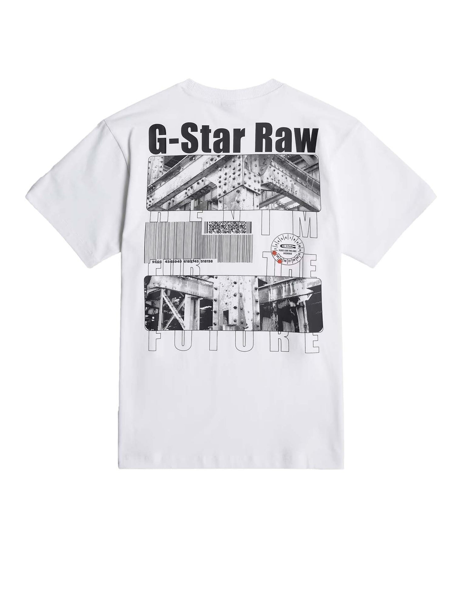 G-star Barcode Back Graphic Loose T-Shirt Bianco
