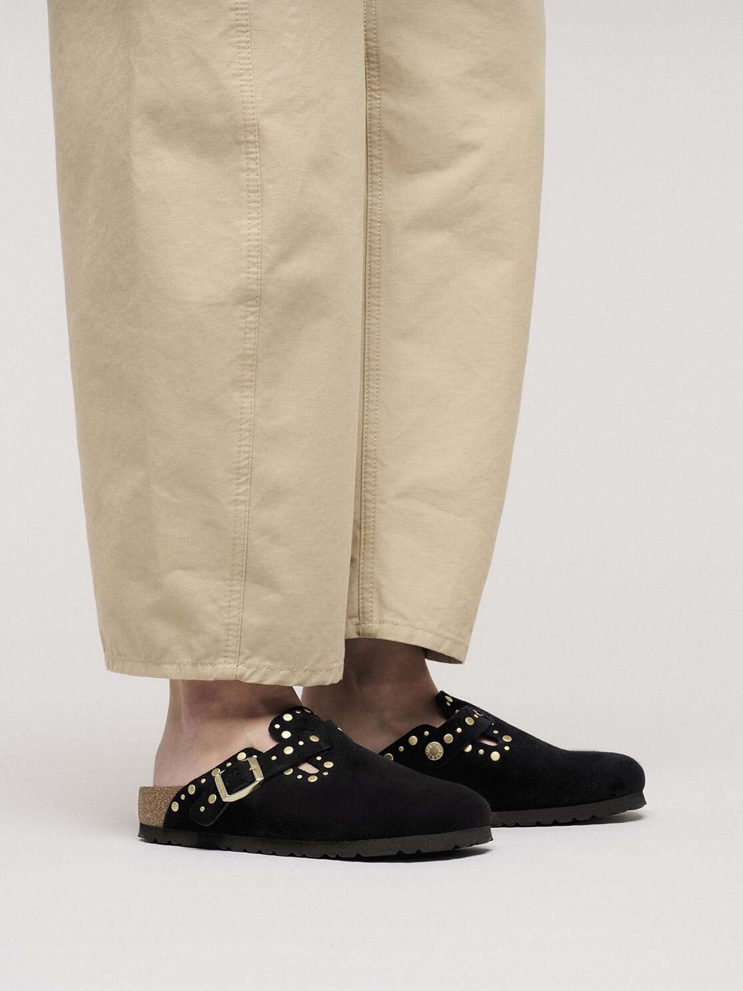 Birkenstock Boston Rivets (Pelle scamosciata) Nero