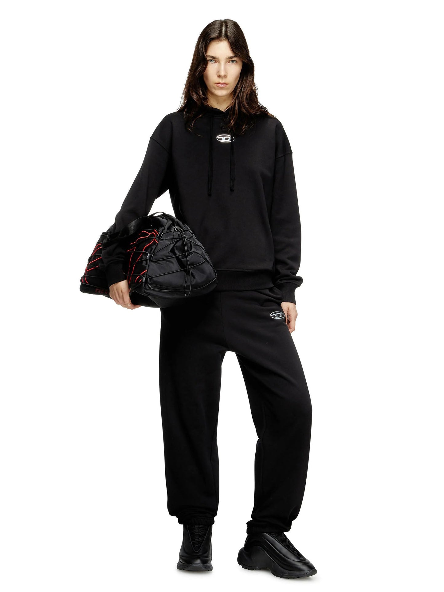 Diesel F Buxt Hood Od Felpa Nero