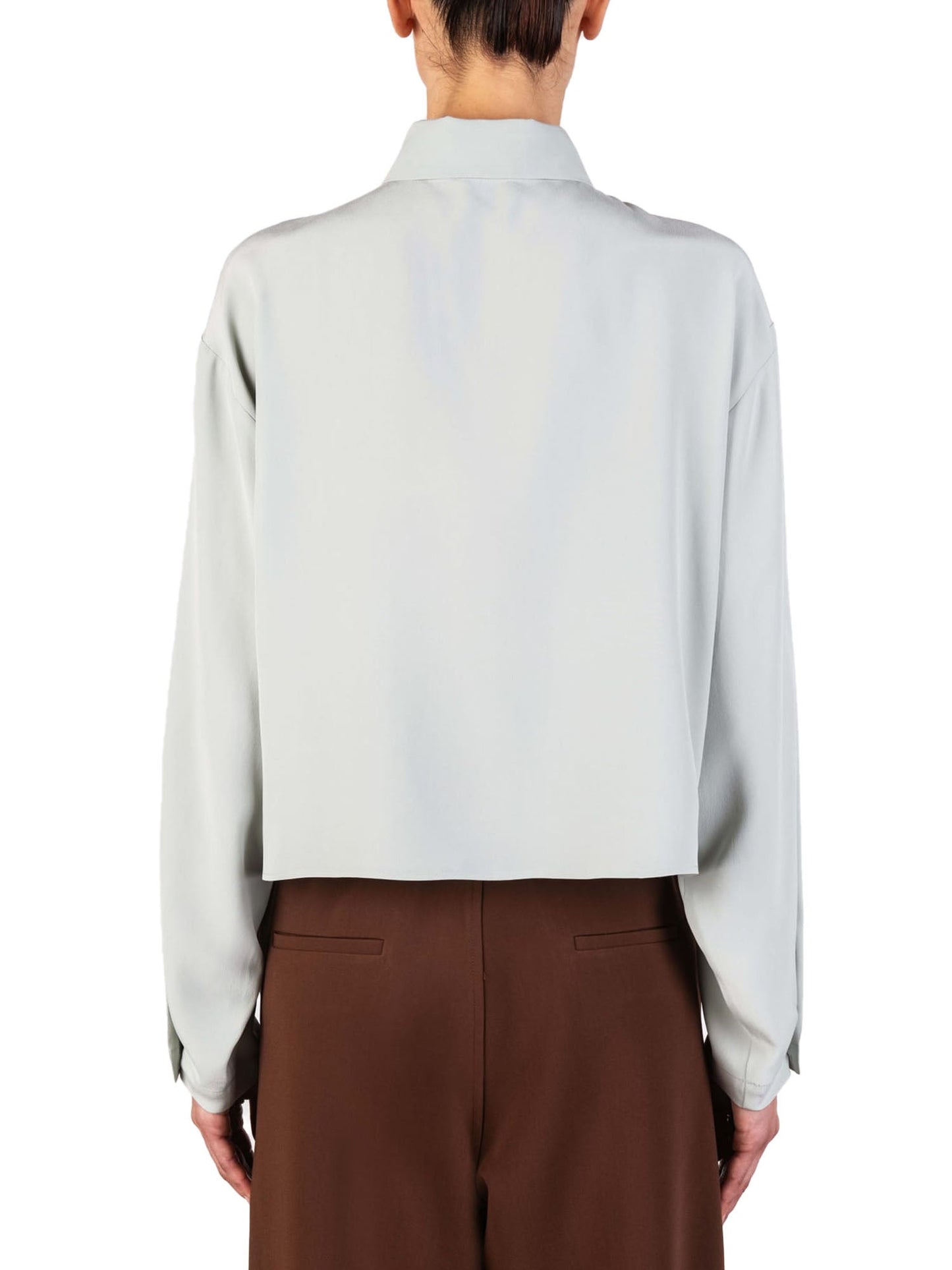 Alysi Camicia Crepe De Chine Bianco