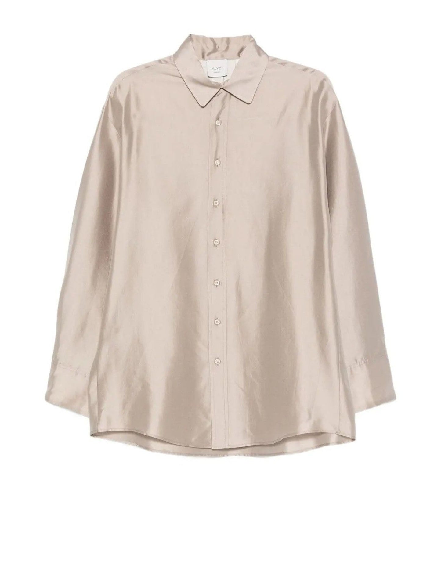 Alysi Camicia Crinkle Seta Donna Beige