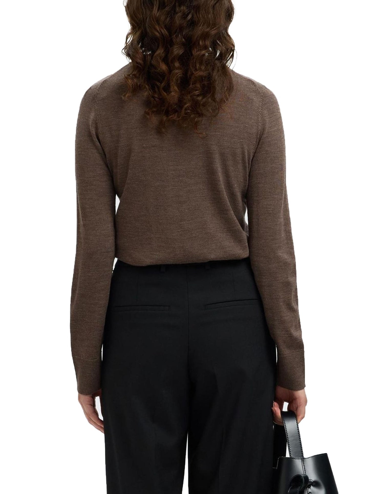 Selected Slfthea Ls Knit Merino Beige