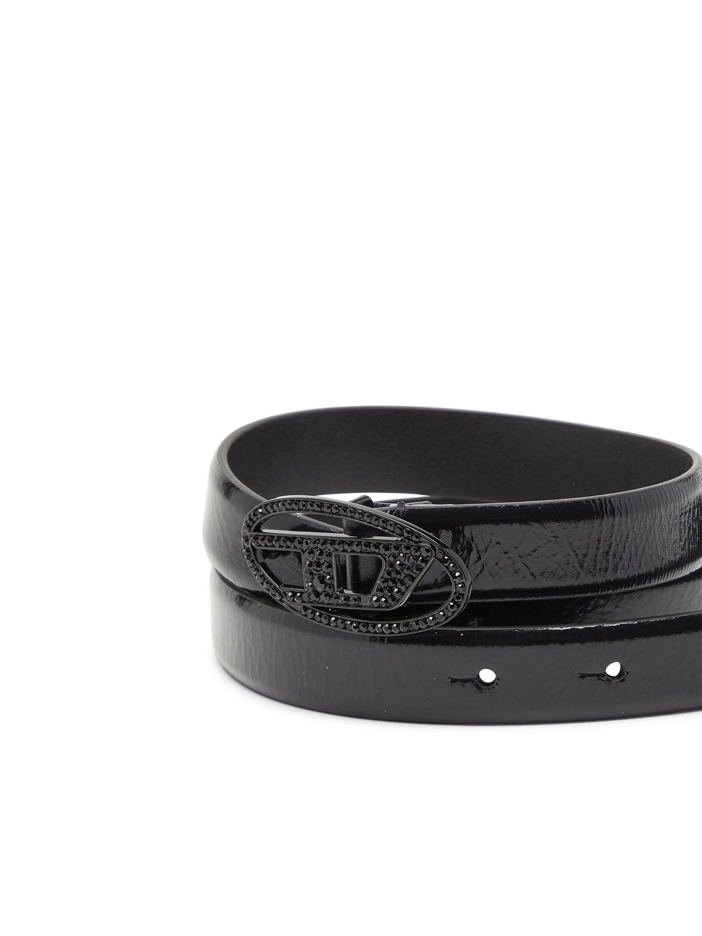 Diesel Oval D Logo B-1Dr Strass 20 Belt Nero