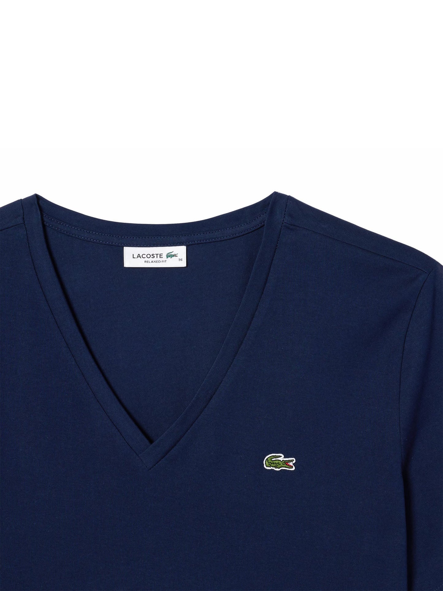 Lacoste T-shirt con scollo a V in morbido cotone Blu