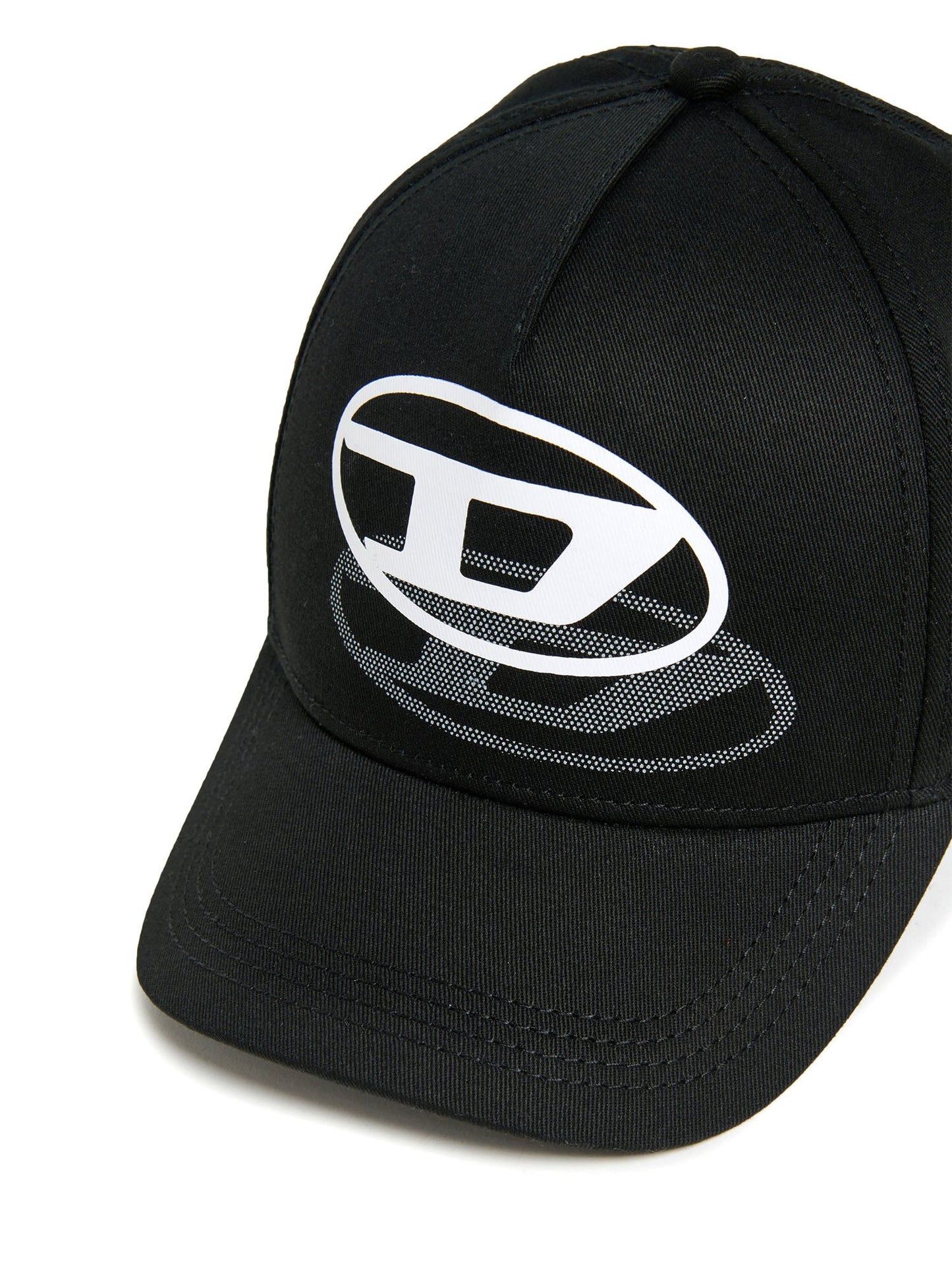 Diesel Cappellino da baseball con logo in ombra Kids Nero