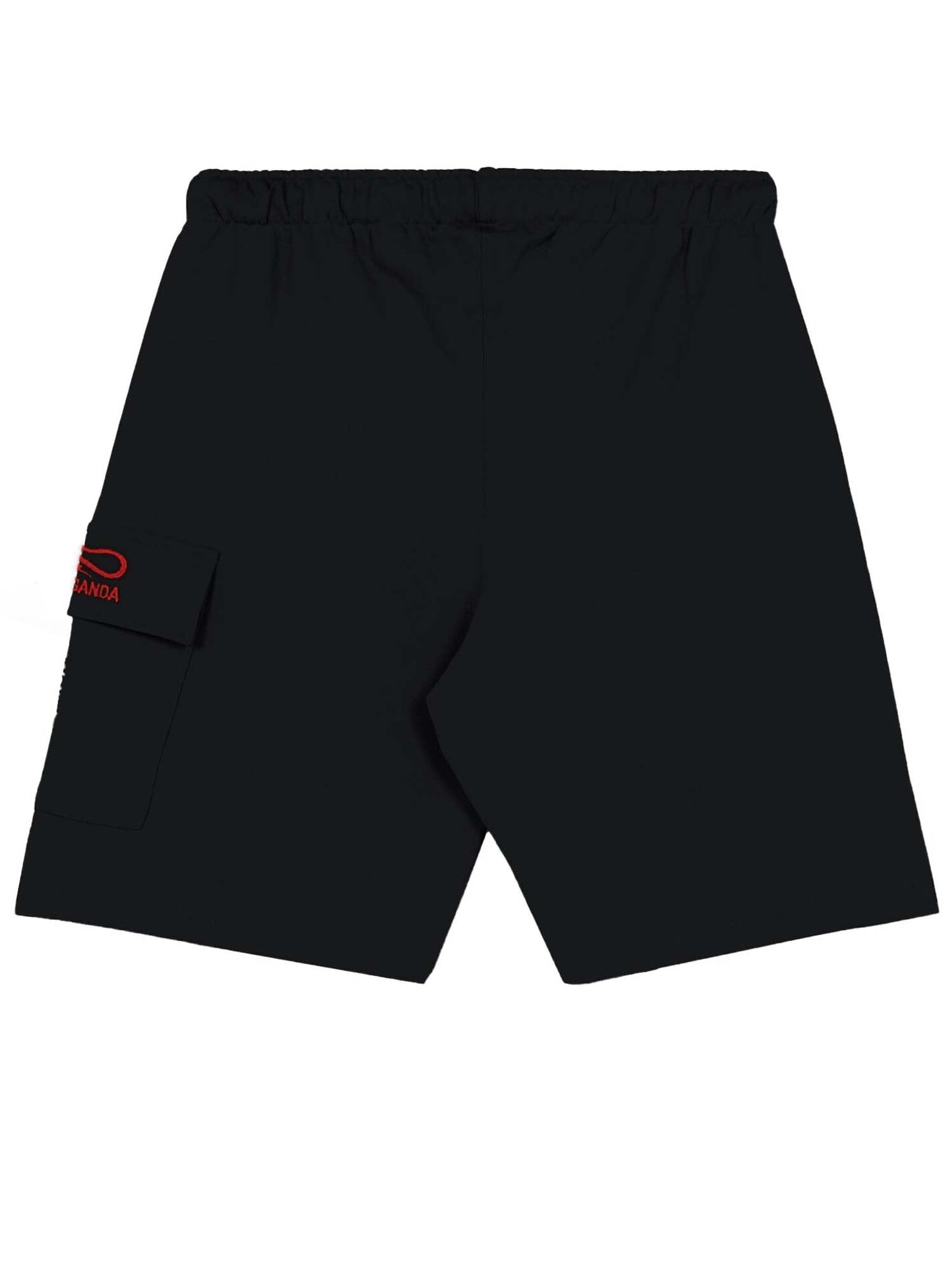 Propaganda Logo Embroidery Cargo Sweatshort Nero