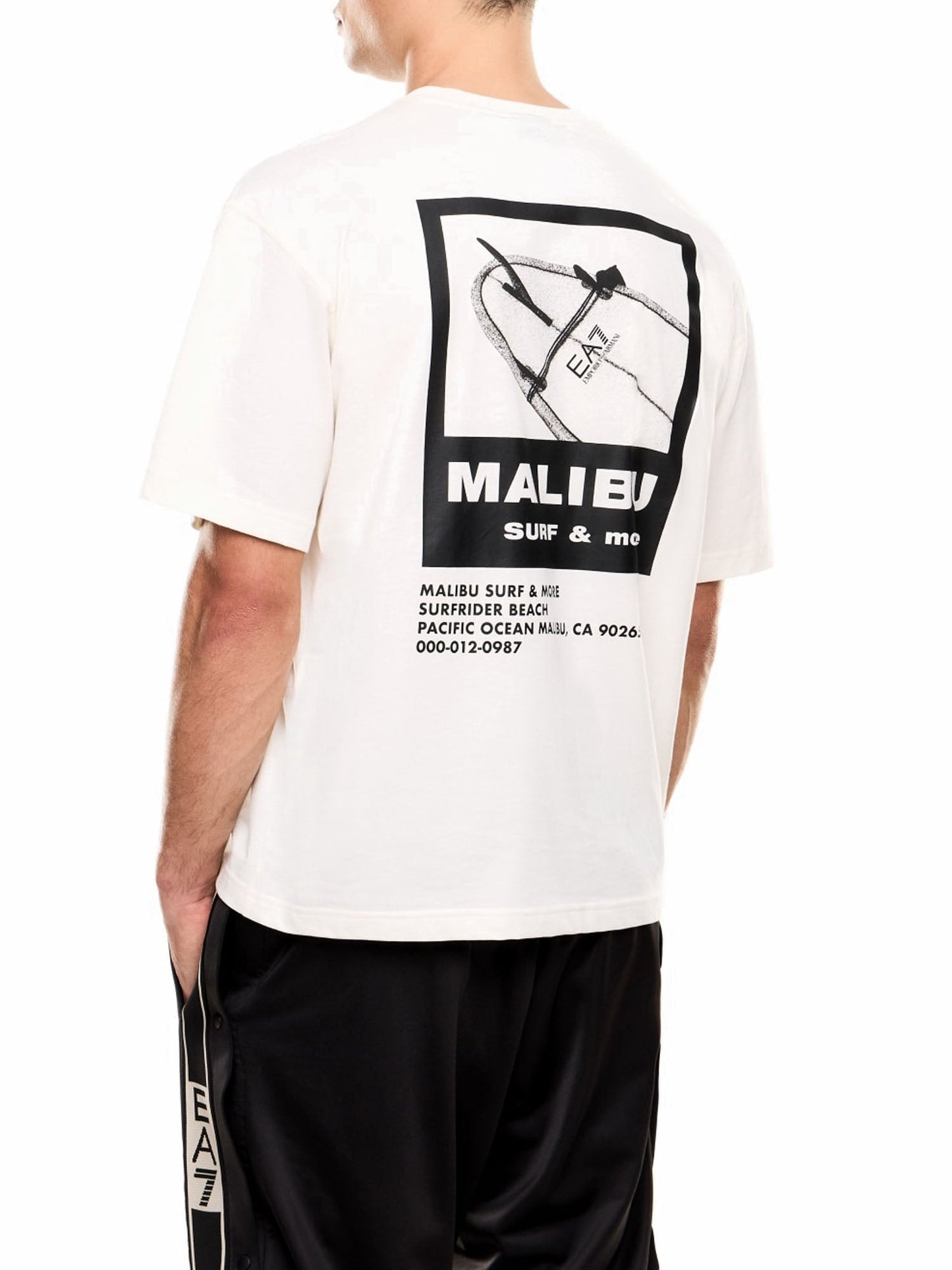 Ea7 Jersey T-shirt con Logo Nero