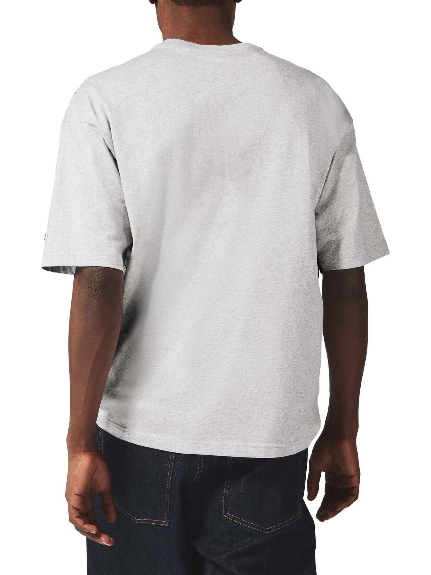 Champion T-shirt Uomo in Jersey di Cotone Pesante Grigio