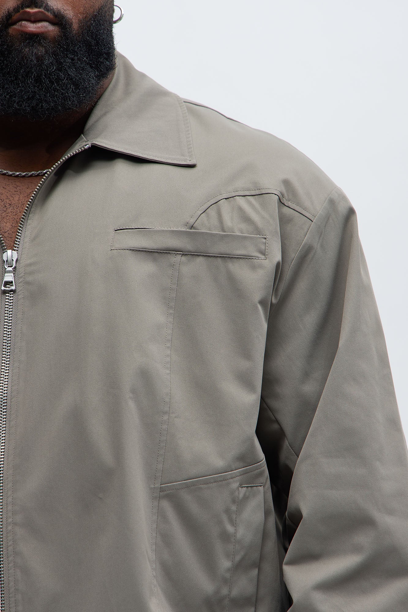 Bam Zip Up Work Jacket - Grey