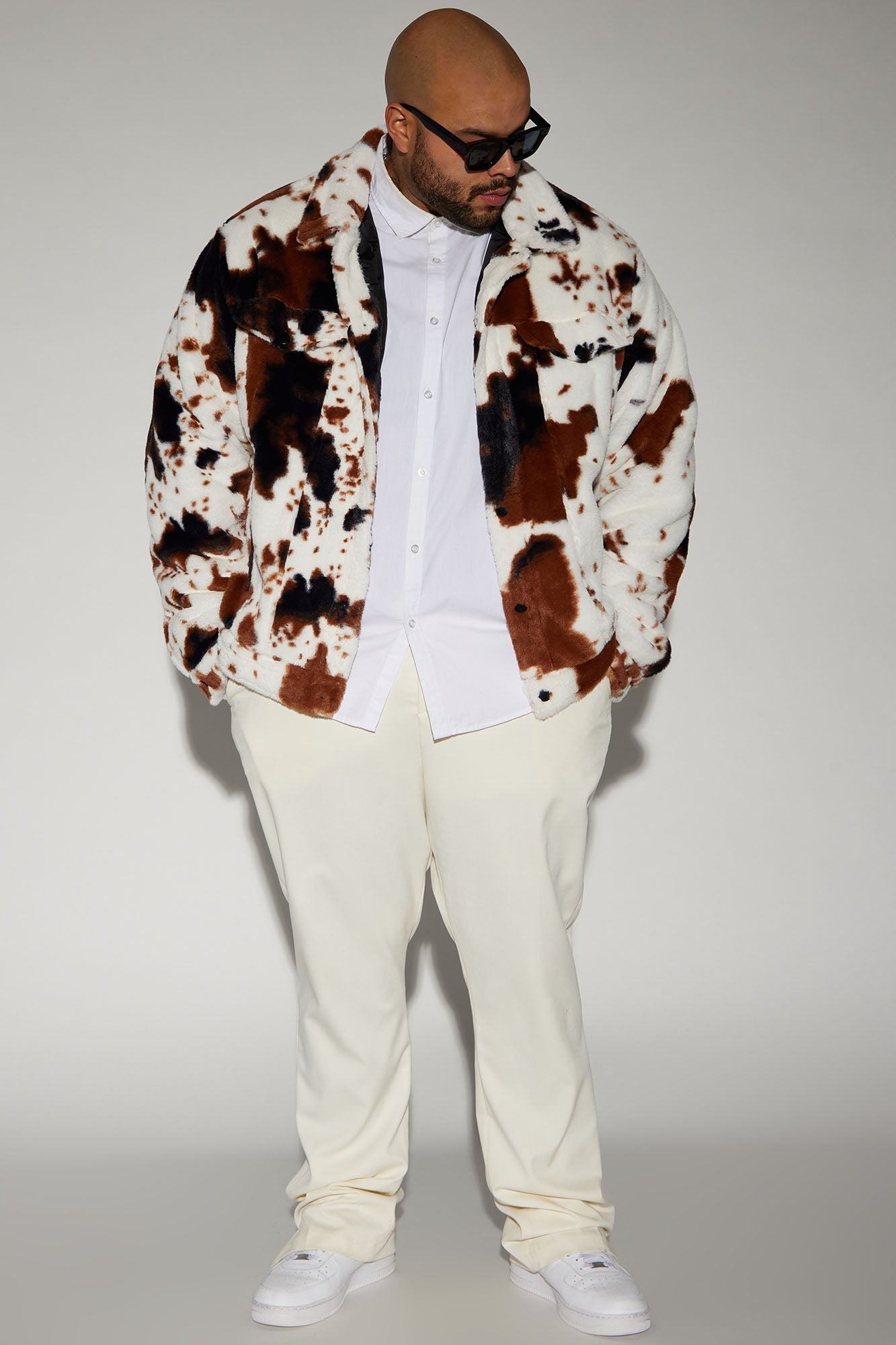 Whole Lotta Money Faux Fur Trucker Jacket - Brown Combo