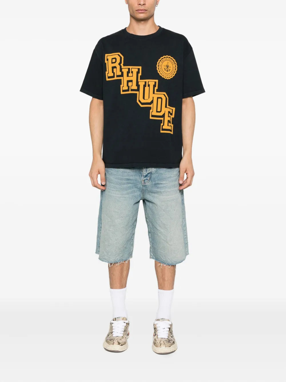 RHUDE diagonal-logo graphic T-shirt