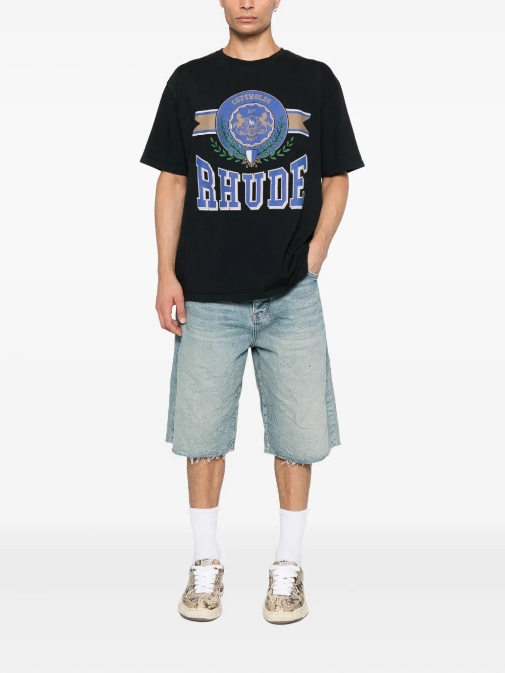 RHUDE crest-print cotton T-shirt | T-Shirts | Image 2