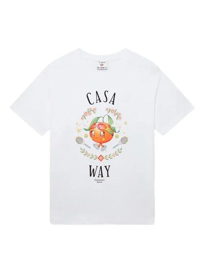 Casablanca Casa Way Orange Mascot T-shirt | White