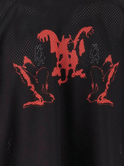 44 LABEL GROUP mesh-panel graphic T-shirt | Tops | Image 3