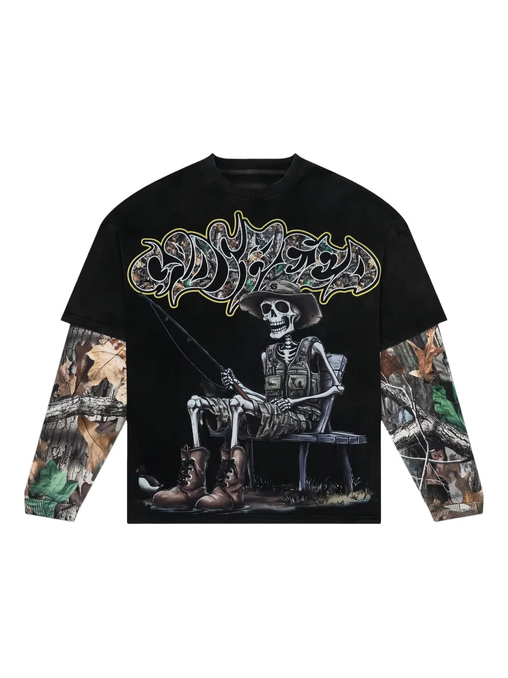 GODSPEED Gone Fishing layered T-shirt | Black | Image 1