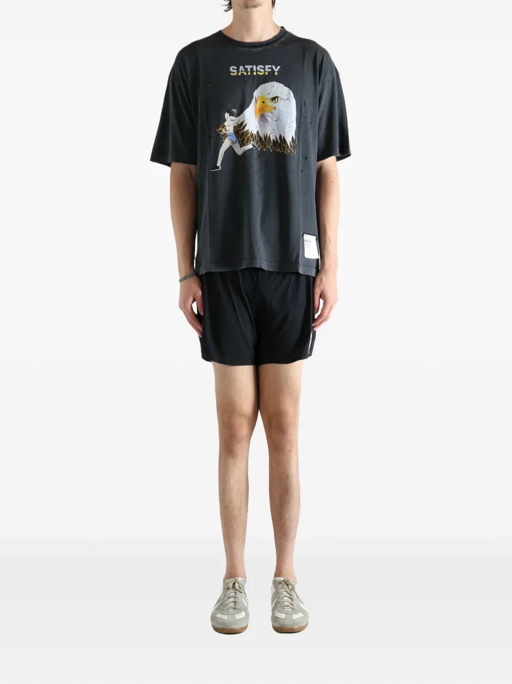 Satisfy MothTech™ eagle-graphic distressed T-shirt