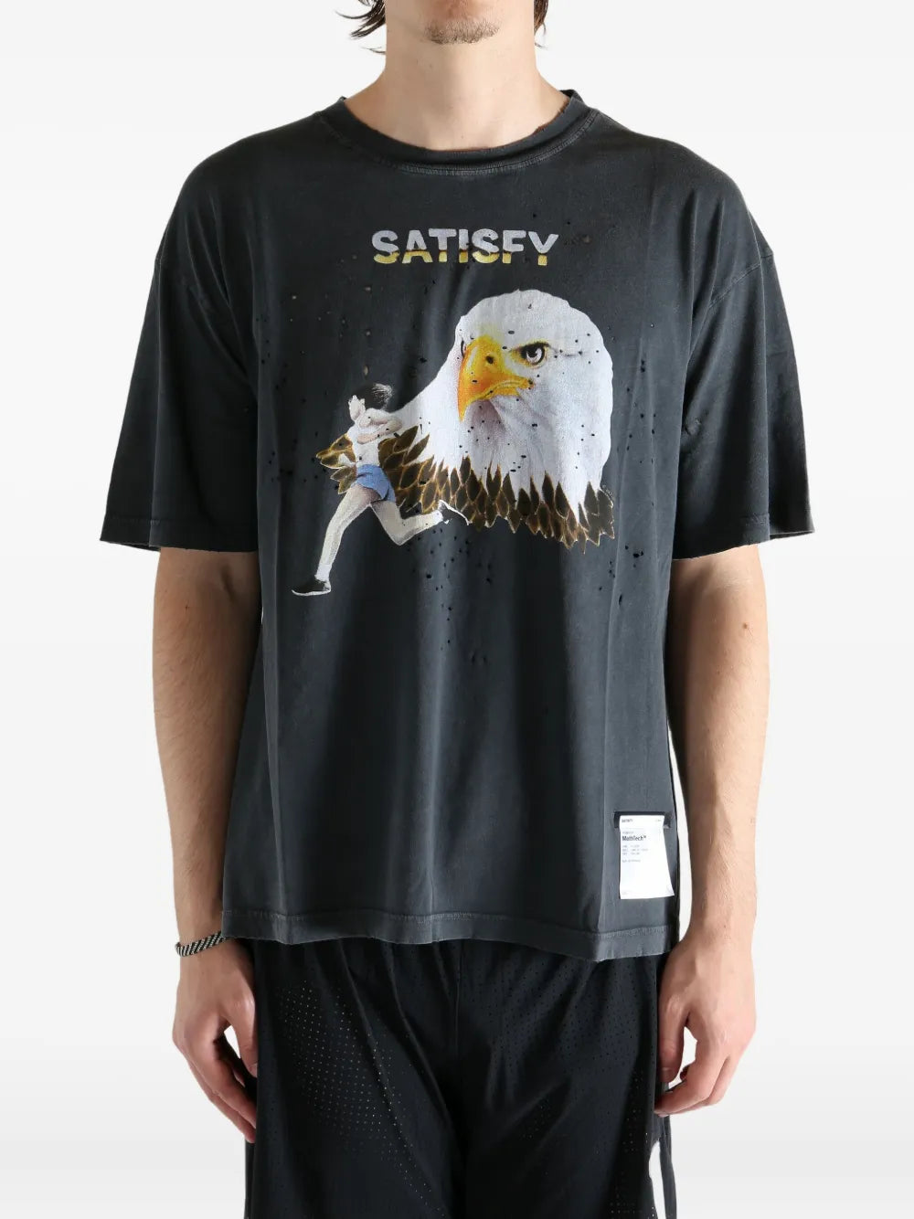 Satisfy MothTech™ eagle-graphic distressed T-shirt