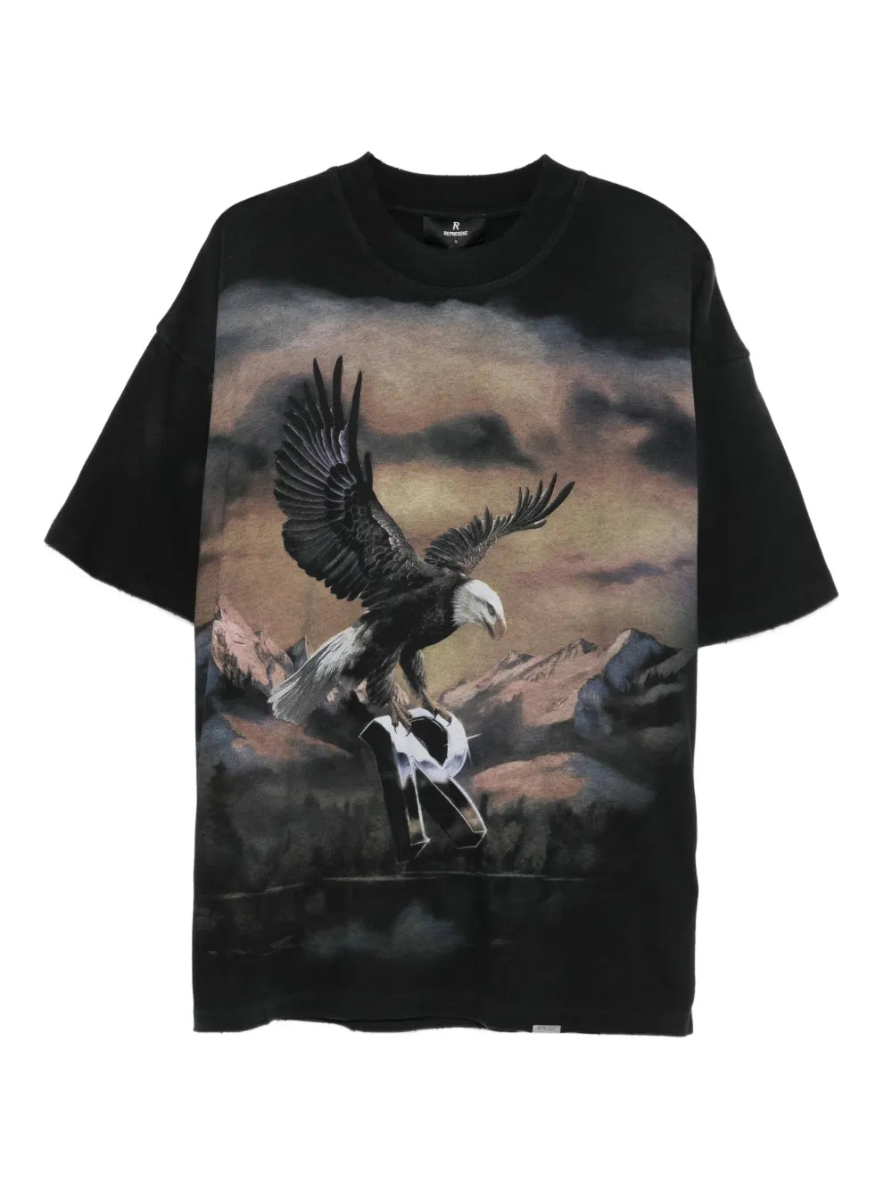 Represent eagle graphic T-shirt | Black | Image 1