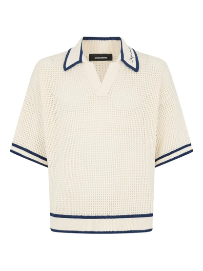 DSQUARED2 open work knit T-shirt | Neutrals | Image 1