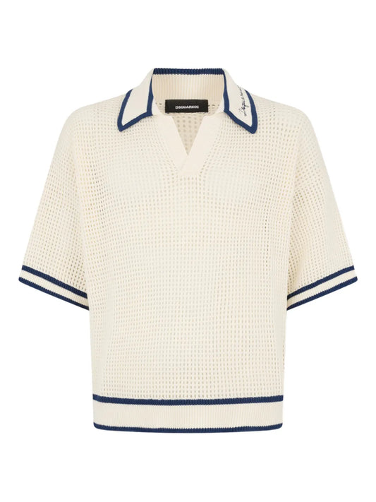 DSQUARED2 open work knit T-shirt | Neutrals | Image 1