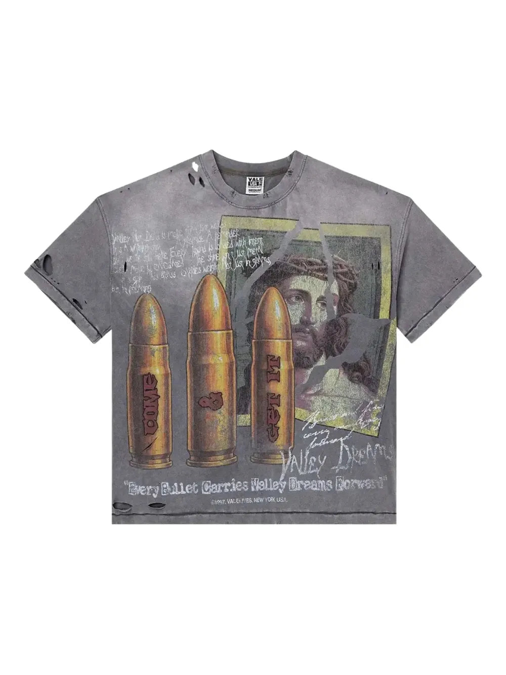 Vale Faith Thrashed T-shirt | Grey | Image 1