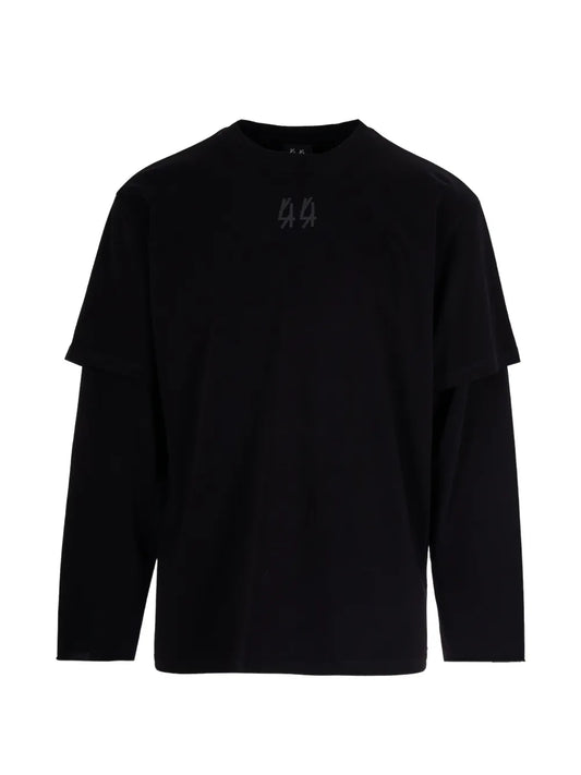 44 LABEL GROUP long-sleeve polo shirt | Black