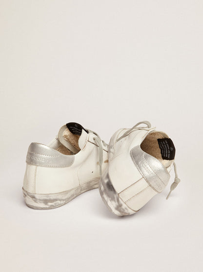 Foxing sparkle argento e metal studs lettering