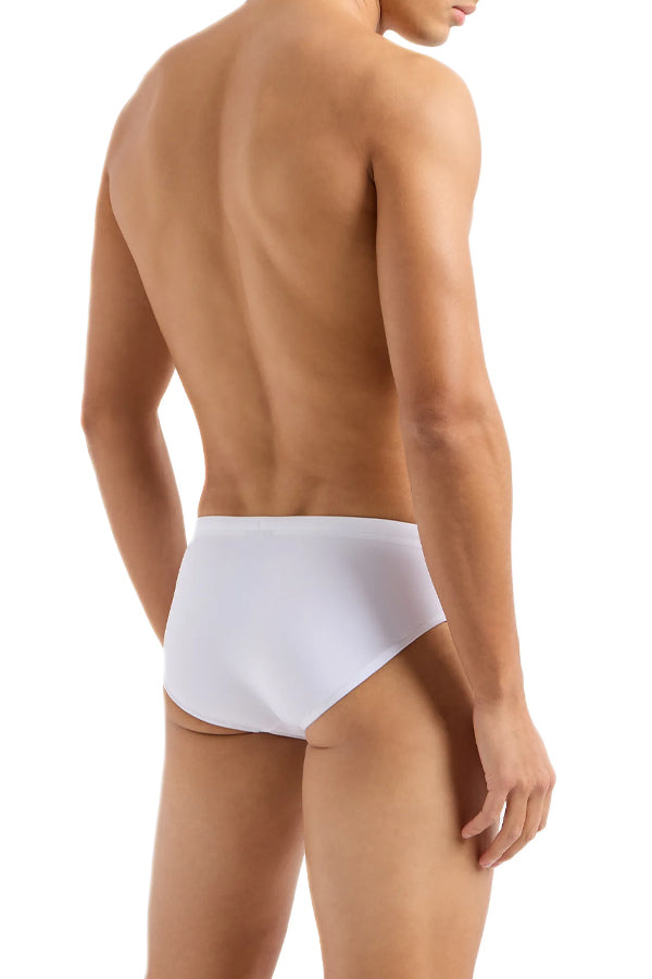 Armani Exchange Slip beachwear in tessuto riciclato ASV Bianco