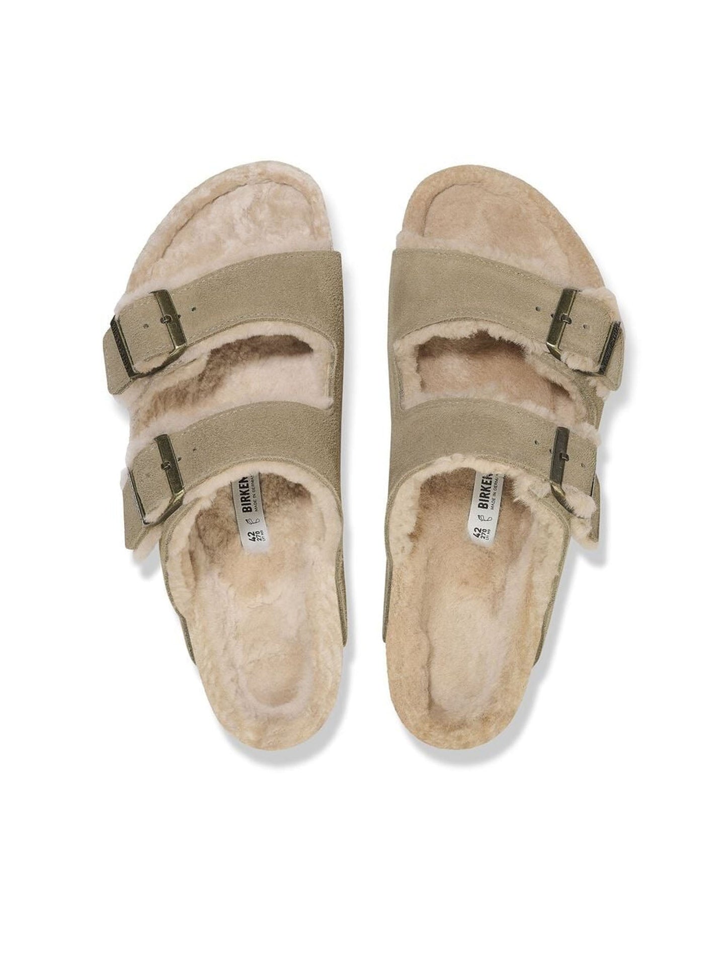 Birkenstock Arizona Pelliccia di Agnello Beige