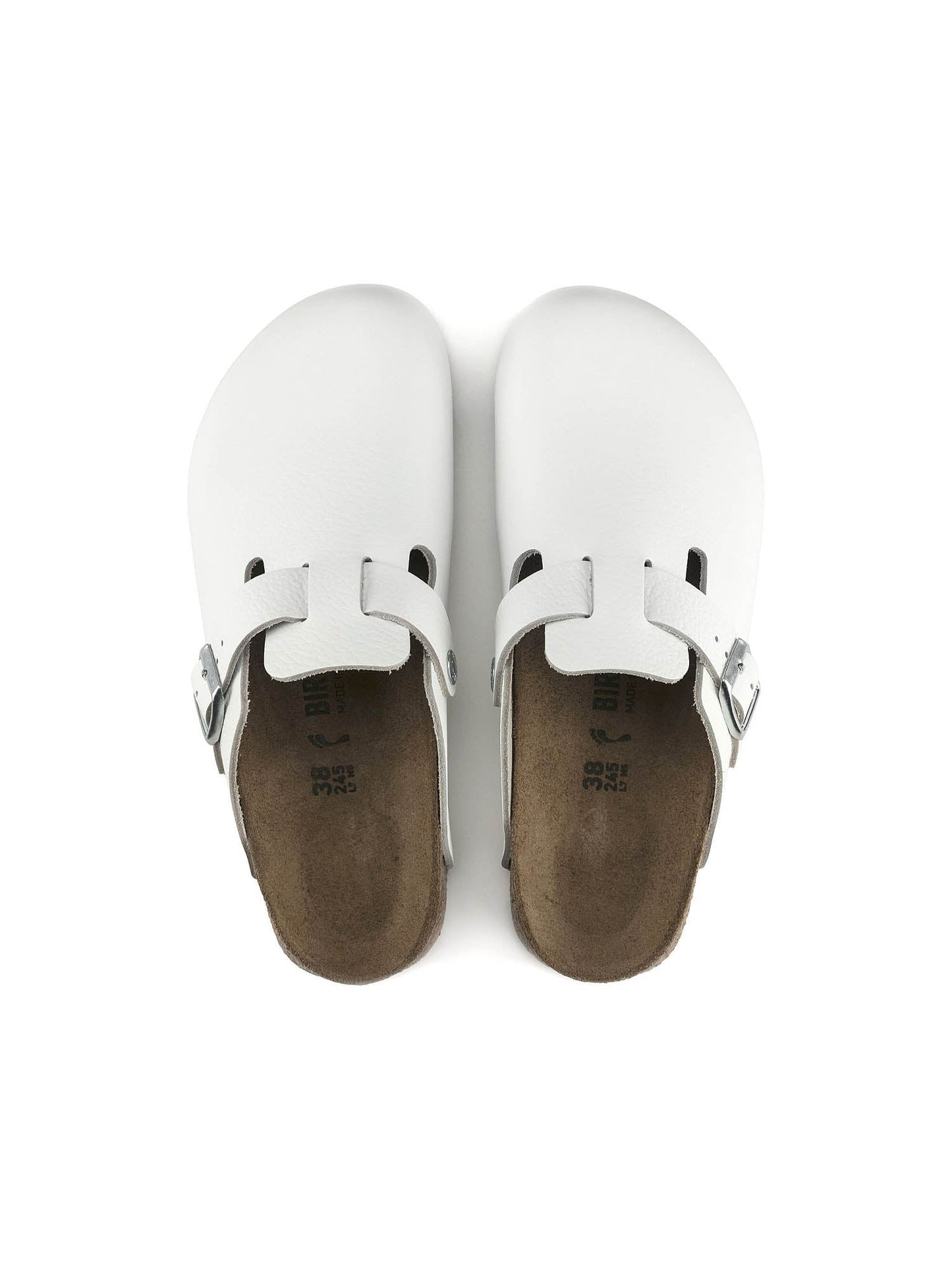 Birkenstock Boston Super grip (Pelle Naturale) Bianco