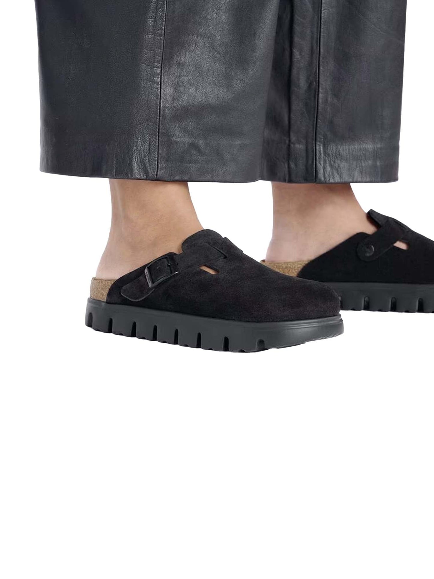 Birkenstock Boston Chunky (Pelle Scamosciata) Nero