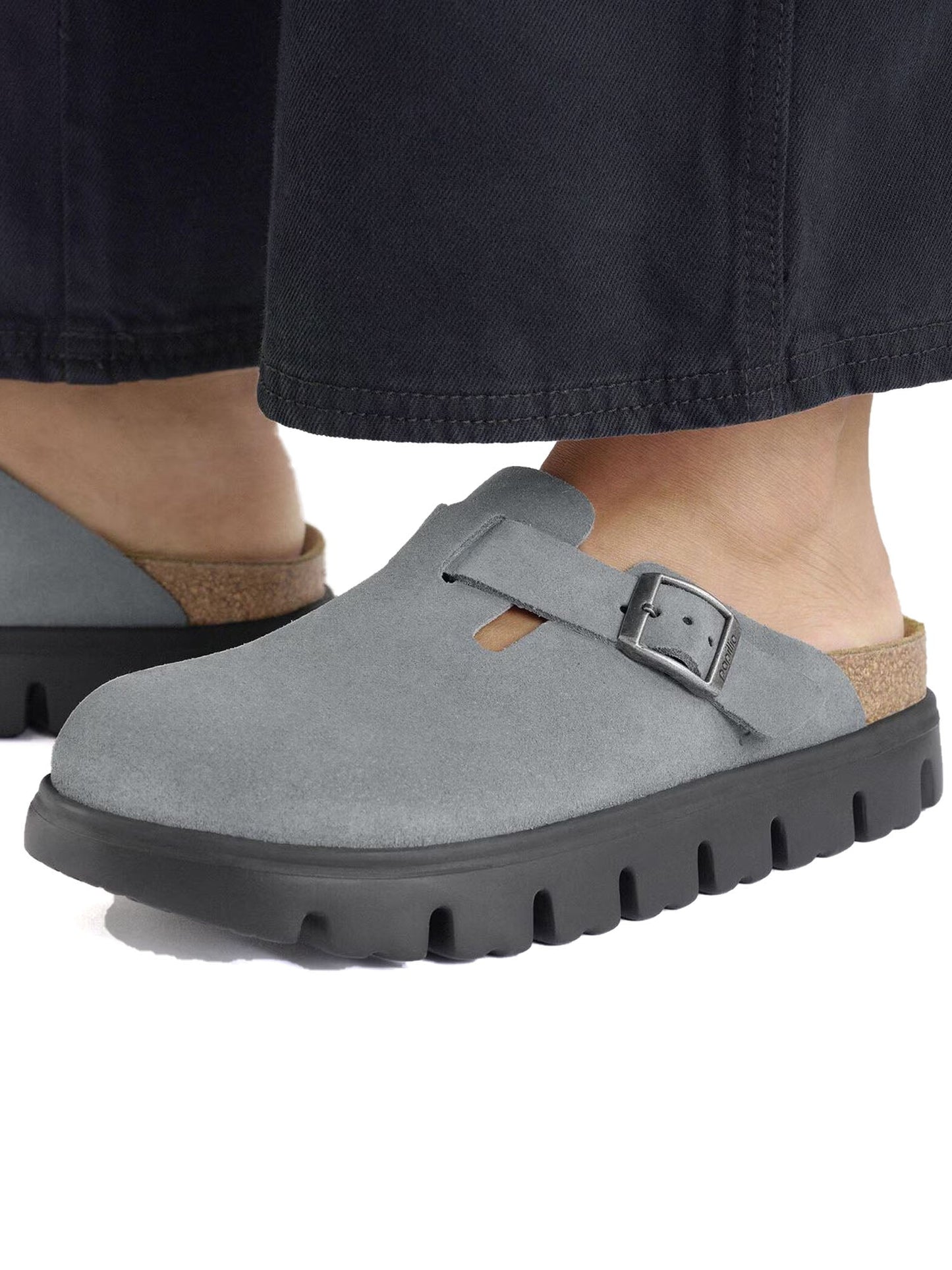 Birkenstock Boston Chunky (Pelle Scamosciata) Grigio