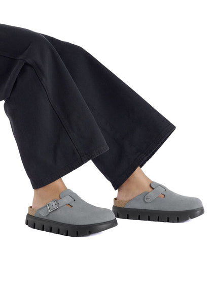 Birkenstock Boston Chunky (Pelle Scamosciata) Grigio