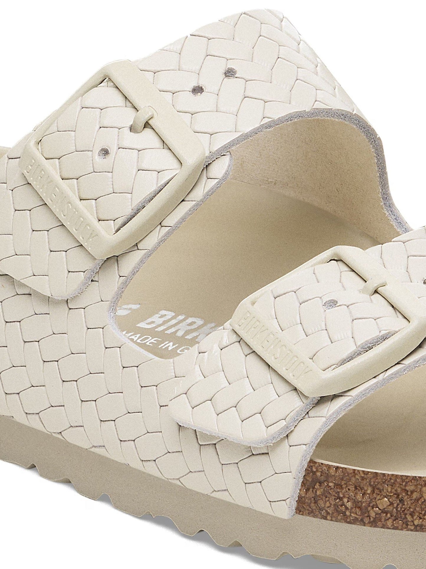 Birkenstock Arizona Rivet Logo (Pelle naturale) Bianco