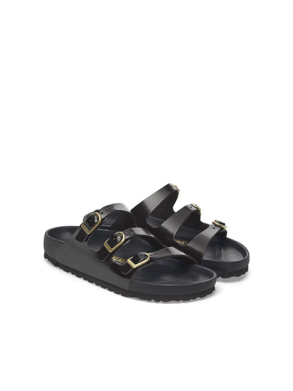Birkenstock Florida Dbuckle Exquisite (Pelle Naturale Vernice) Nero
