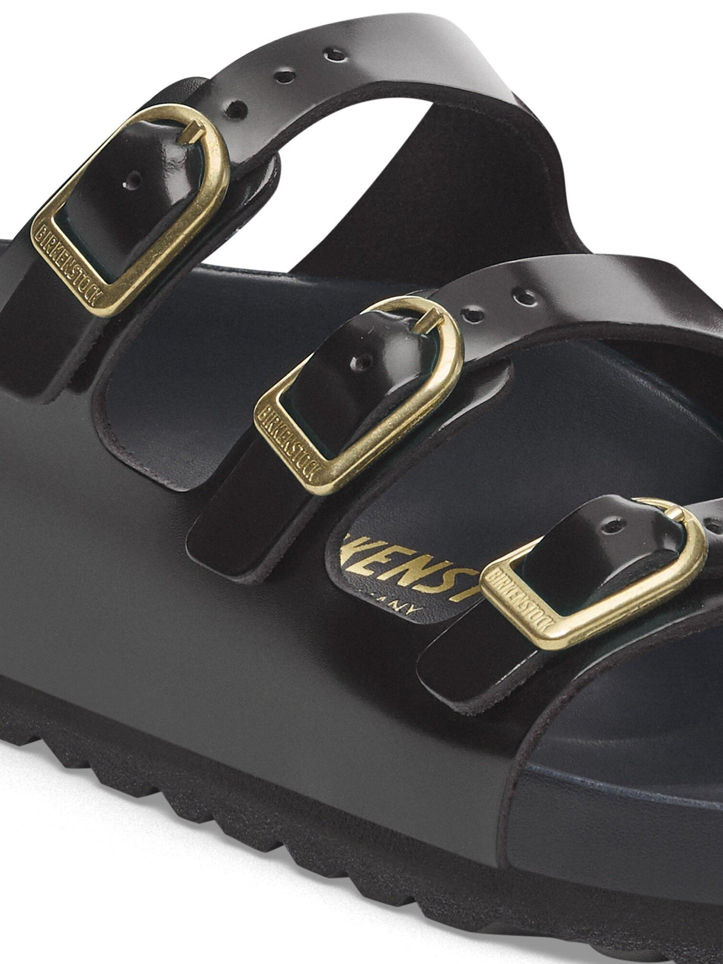 Birkenstock Florida Dbuckle Exquisite (Pelle Naturale Vernice) Nero