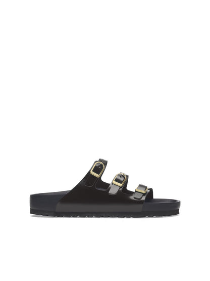 Birkenstock Florida Dbuckle Exquisite (Pelle Naturale Vernice) Nero