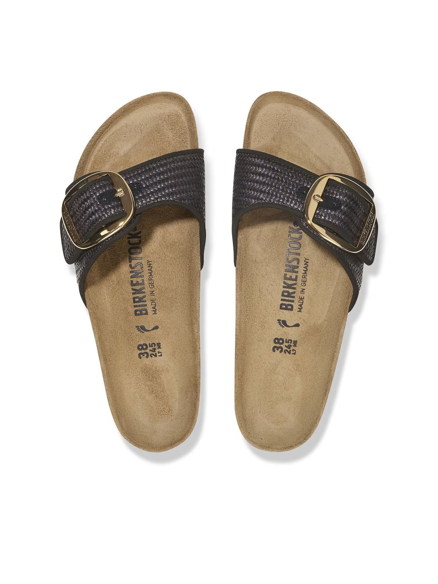 Birkenstock Madrid Big Buckle (Raffia) Nero