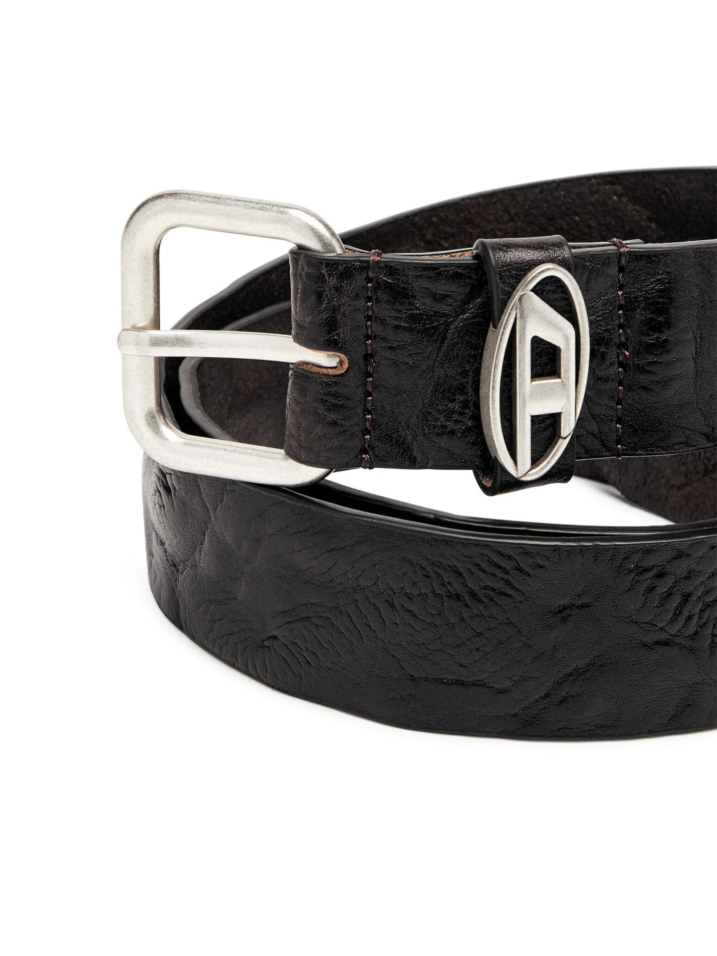 Diesel Oval D Logo B 1Dr Loop Belt Nero