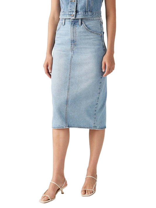 Levi's® Gonna con spacco a vita alta Azzurro