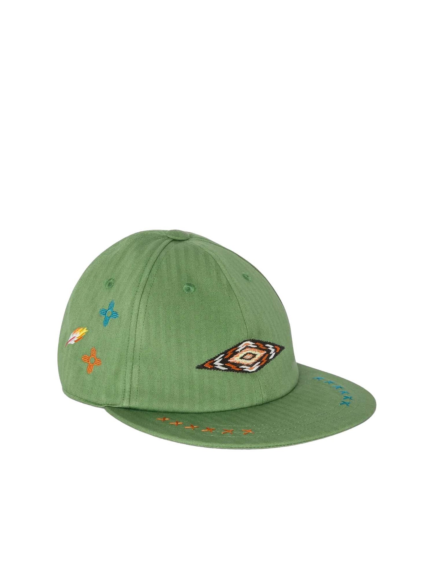 Champion Cappellino da baseball in cotone a spina di pesce Verde