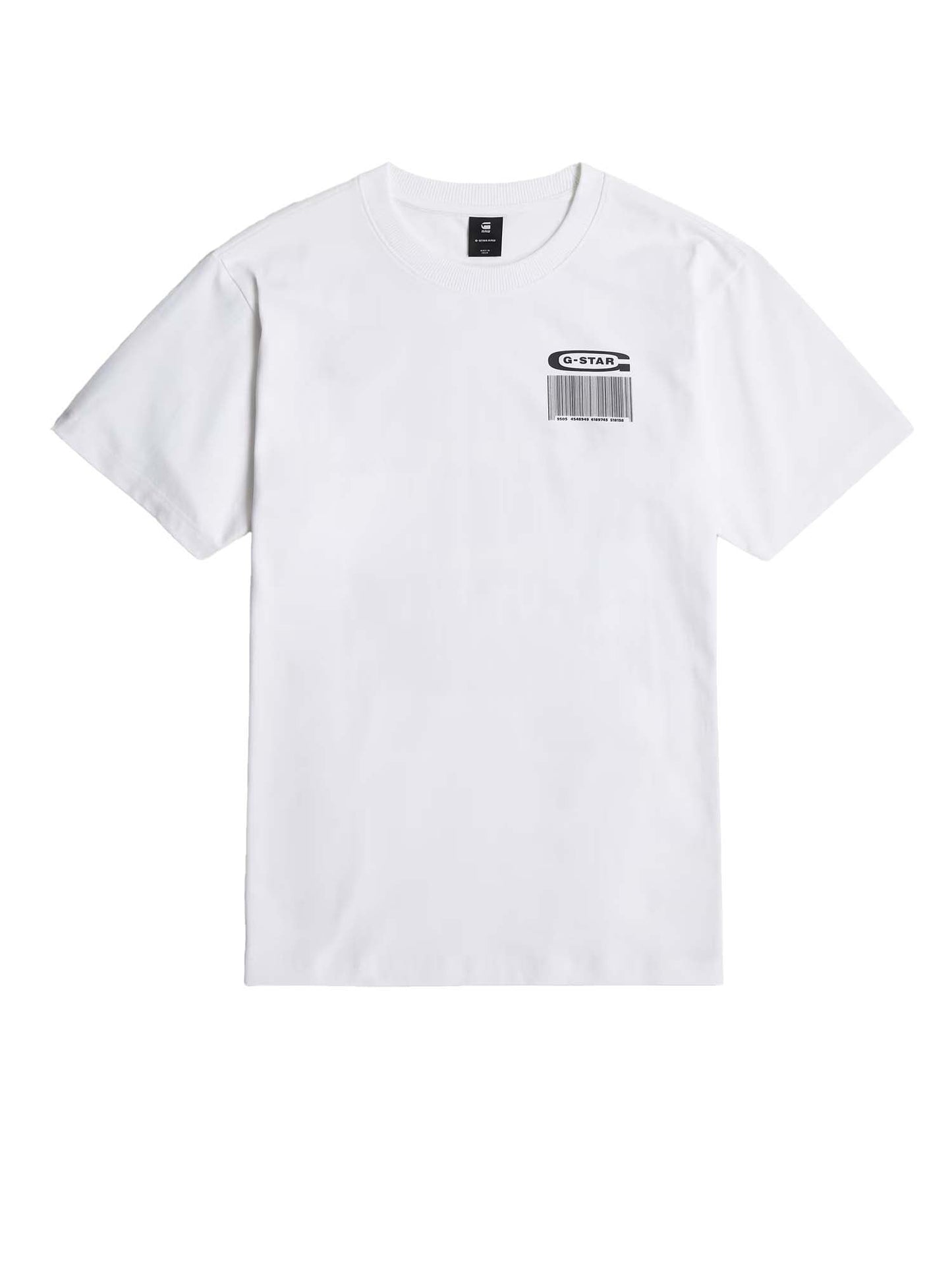 G-star Barcode Back Graphic Loose T-Shirt Bianco