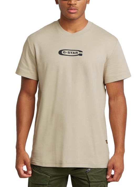 G-star T-Shirt Old Skool Logo Beige