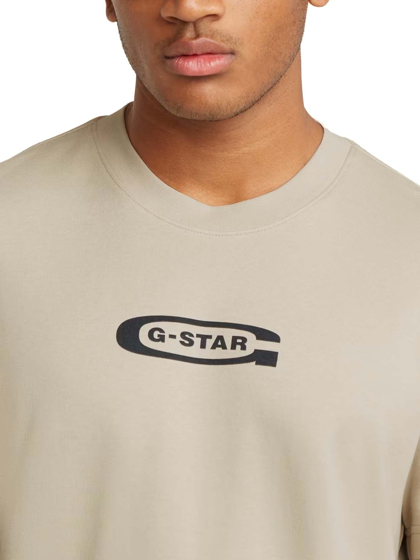 G-star T-Shirt Old Skool Logo Beige