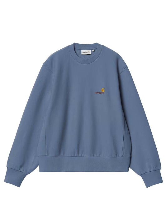 Carhartt Wip W' American Script Sweatshirt Azzurro