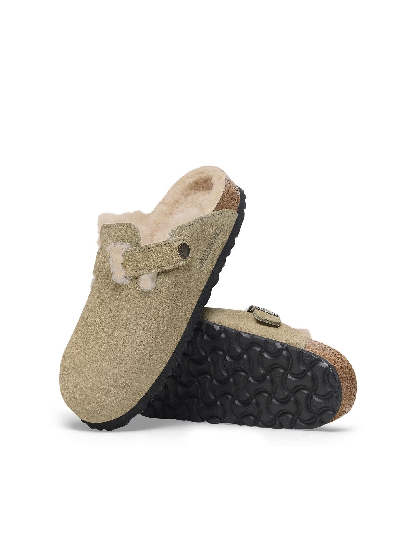 Birkenstock Boston pelliccia di agnello Marrone