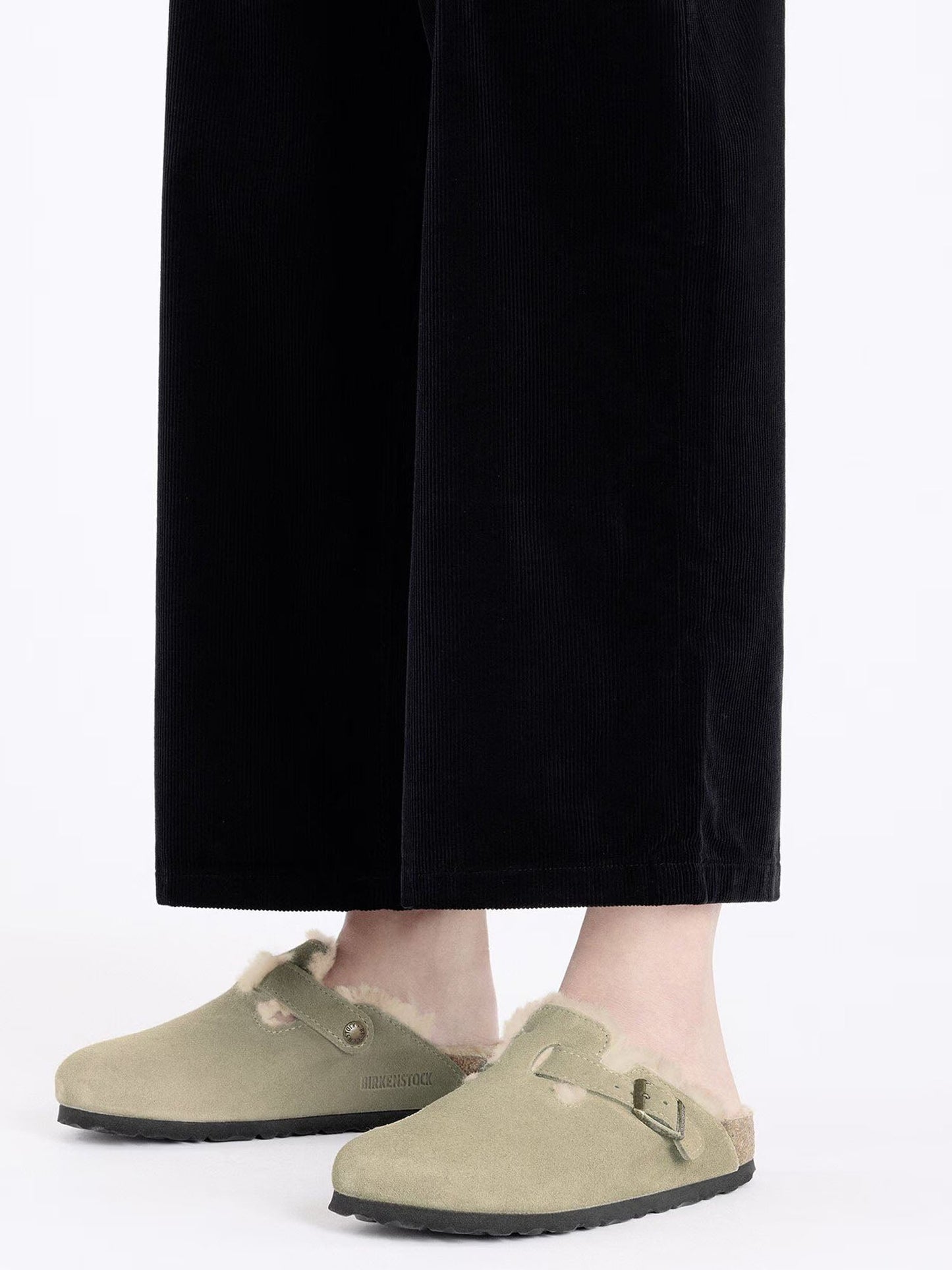 Birkenstock Boston pelliccia di agnello Marrone